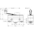 Microswitch; Z15G1303; lever with roller; 46mm; 1NO+1NC common pin; snap action; screw; 15A; 250V; IP40; Highly; RoHS