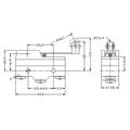 Microswitch; Z15G1703; lever with roller; 49mm; 1NO+1NC common pin; snap action; screw; 15A; 250V; IP40; Highly; RoHS