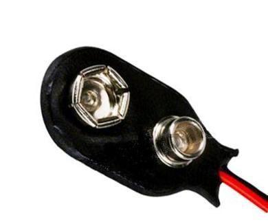 Battery clip 9V (6F22); ZB9VEII; 1x6F22(9V); with 100mm cable; flexible; black; 9V 6F22 6LR61