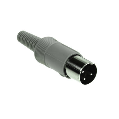 Plug; DIN; MAS30; 3 ways; 180°; straight; for cable; grey; solder; IP30; Hirschmann; RoHS