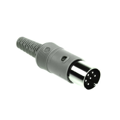 Plug; DIN; MAS60; 6 ways; 240°; straight; for cable; grey; solder; IP30; Hirschmann; RoHS