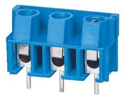 Terminal block; DG360-7.5-03P; 3 ways; R=7,50mm; 12,7mm; 15A; 300V; through hole; straight; round hole; slot screw; screw; horizontal; 2,5mm2; blue; Degson; RoHS