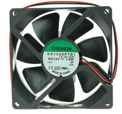 Fan; EE92251B1-000U-A99; 92x92x25mm; ball bearing; 12V; DC; 2W; 87,55m3/h; 34dB; 165mA; 3000RPM; 2 wires; Sunon; RoHS; 4,5÷13,8V; 300mm