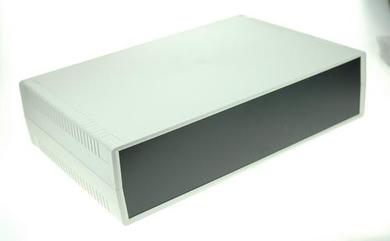 Enclosure; desktop; for instruments; G756; ABS; 300mm; 200mm; 75mm; IP54; light gray; black ABS ends; Gainta; RoHS