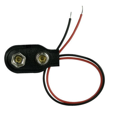 Battery clip 9V (6F22); ZB9VEI; 1x6F22(9V); with 150mm cable; flexible; black; 9V 6F22 6LR61