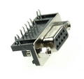 Socket; D-Sub; Canon 9p; 9 ways; through hole; angled 90°; 7,2mm standard; black; plastic; screwed; Connectar; RoHS