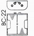 Koszyk baterii; BC22; 2xR14(C); zatrzask; pojemnik; czarny; RoHS; R14 C