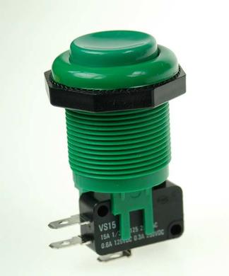 Switch; push button; VAQ7R-15-1C2-3G; ON-(ON); green; no backlight; 4,8x0,8mm connectors; 2 positions; 15A; 150V AC; 15A; 30V DC; 28,5mm; 54mm; Highly