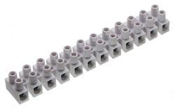 Terminal block; feed through strip; DG12HS-0; 12 ways; R=11,50mm; 17,8mm; 30A; 300V; for cable; straight; round hole; slot screw; screw; horizontal; 2,5÷10mm2; white; Degson; RoHS