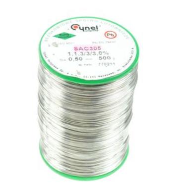 Spoiwo lutownicze; 0,7mm; szpulka 0,5kg; SAC305/0,70/0,50; bezołowiowe; Sn96,5Ag3,0Cu0,5; Cynel; drut; 1.1.3/3/3.0%; cyna