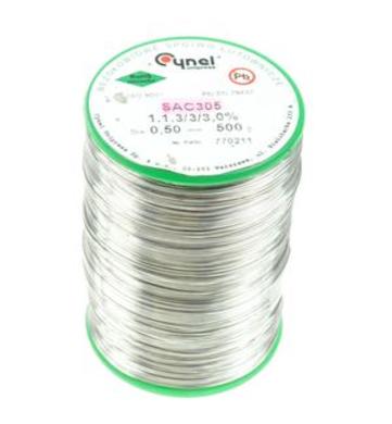 Spoiwo lutownicze; lead-free; SAC305/1,00/0,50; 1,0mm; reel 0,5kg; Sn96,5Ag3,0Cu0,5; Cynel; wire; 1.1.3/3/3.0%; solder tin