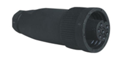 Socket; CA6LD; F-7A; 7 ways; straight; screw; 0,75mm2; for cable; IP67; black; 10A; 250V; KLS; RoHS