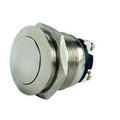 Switch; push button; PS28B/N; OFF-(ON); 1 way; no backlight; momentary; panel mounting; 2A; 250V AC; 19mm; IP40; RoHS