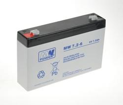 Akumulator; kwasowy bezobsługowy AGM; MW 7,2-6; 6V; 7,2Ah; 151x34x94(100)mm; konektor 4,8 mm; MW POWER; 1,2kg; 6÷9 lat