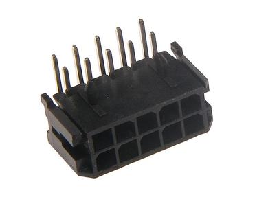 Plug; MicroFit; MFW-10; 10 ways; 2x5; angled 90°; 3,00mm; through hole; latch; 5A; 250V; RoHS; MX43045