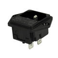 Plug; AC power; IEC C14 IBM; 6200.2300; straight; for panel; screw; with fuse holder; 10A; 250V; 6,3x0,8mm connector; Schurter; RoHS; IP40