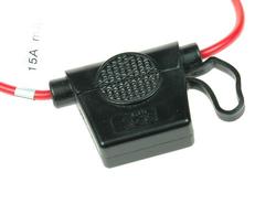 Fuse socket; R3-47C; UNI 19mm; leads; 15A; SCI; RoHS