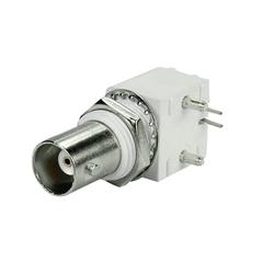 Socket; BNC; GDBNC; through hole; angled 90°; impedance 50 Ohm; silver; white; RoHS