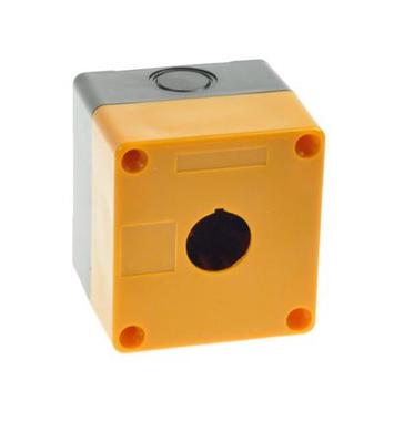 Control box; BX1/Y; yellow-black; plastic; single; 80x72x65mm; 22mm panel mount; Onpow; RoHS