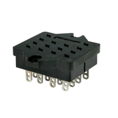 Relay socket; GOP14(B); panel mounted; black; without clamp; Relpol; RoHS; R15 4P