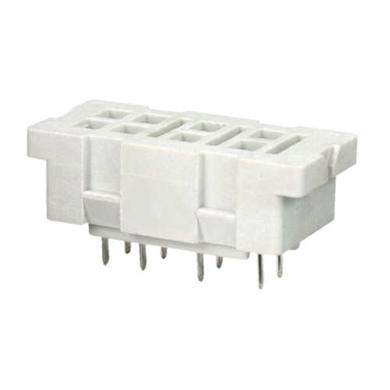 Relay socket; S2M; PCB trough hole; white; without clamp; Relpol; RoHS; Compatible with relays: R2M