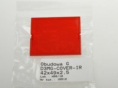 IR panel; D3MG-COVER-IR; polycarbonate; red; 42x49mm; Gainta; RoHS