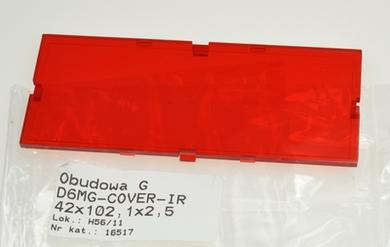 IR panel; D6MG-COVER-IR; polycarbonate; red; 42x102,1mm; Gainta; RoHS