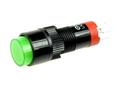 Przełącznik; przyciskowy; LAS3Y-11/G; ON-(ON); zielony; podświetlenie LED 12V; zielony; do lutowania; 2 pozycje; 3A; 250V AC; 10mm; 28mm; Onpow