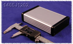 Enclosure; multipurpose; HM1455J1202; aluminum; 120mm; 78mm; 27mm; IP54; natural; black ABS ends; removable panel; Hammond; RoHS