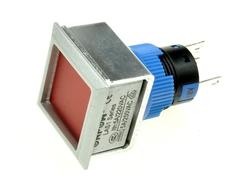 Przełącznik; przyciskowy; LAS1-AWF-11Z/R; ON-ON; czerwony; podświetlenie LED 12V; czerwony; do lutowania; 2 pozycje; 5A; 250V AC; 21x21mm; 40mm; Onpow