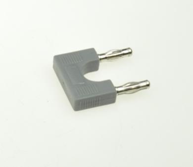 Connecting plug; Amass; 26.202.7; (M/M) 2x banana plug 4mm; grey; 33mm; jumper; 32A; 60V; nickel plated brass; ABS; RoHS