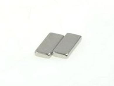 Magnet; cuboid; N38; 15mm; 6mm; 2mm; nickel plated; Neodymium