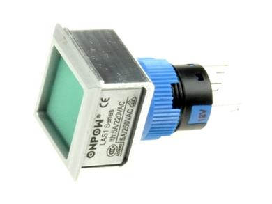 Przełącznik; przyciskowy; LAS1-AWF-11Z/G; ON-ON; zielony; podświetlenie LED 12V; zielony; do lutowania; 2 pozycje; 5A; 250V AC; 21x21mm; 40mm; Onpow Przełącznik; przyciskowy; LAS1-AWF-11Z/G; ON-ON; zielony; podświetlenie LED 12V; zielony; do lutowania; 2 pozycje; 5A; 250V AC; 21x21mm; 40mm; Onpow