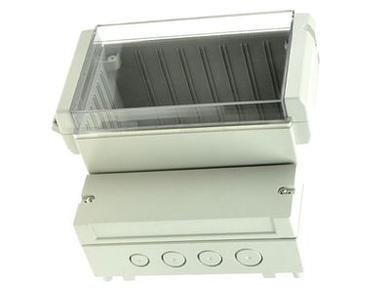 Enclosure; dual-compartment; DC009CUL; ABS; 296mm; 281mm; 158mm; IP65; light gray; transparent lid; Gainta; RoHS