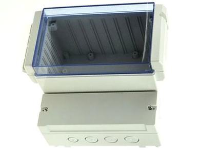 Enclosure; dual-compartment; DC009CBU; ABS; 296mm; 281mm; 158mm; IP65; light gray; transparent lid; Gainta; RoHS