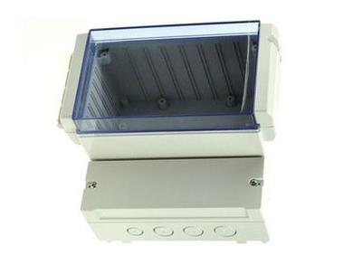 Enclosure; dual-compartment; DC007CBU; ABS; 256mm; 217mm; 132,5mm; IP65; light gray; transparent lid; Gainta; RoHS