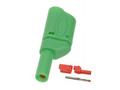 Banana plug; 4mm; 25.502.4; green; safe; 54mm; solder; pluggable (4mm banana socket); 32A; 1000V; nickel plated brass; PA; Amass; RoHS