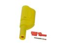 Banana plug; 4mm; 25.502.3; yellow; safe; 54mm; pluggable (4mm banana socket); solder; 32A; 1000V; nickel plated brass; PA; Amass; RoHS
