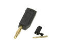 Wtyk bananowy; 2mm; 25.206.2; czarny; 26,5mm; lutowany; wtykany (gniazdo bananowe 2mm); 10A; 60V; mosiądz złocony; PE; Amass; RoHS; 1.008.B