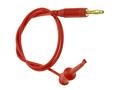 Test lead; 22.510.050.1; hook / banana plug; 4mm; 0,5m; PVC; 0,75mm2; red; 15A; 60V; gold plated brass; Amass; 3.202