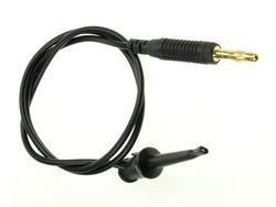 Test lead; 22.510.050.2; hook / banana plug; 4mm; 0,5m; PVC; 0,75mm2; black; 15A; 60V; gold plated brass; Amass; 3.202