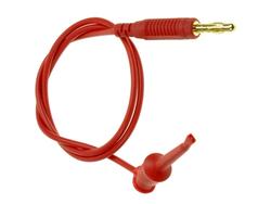 Test lead; 22.510.050.1; hook / banana plug; 4mm; 0,5m; PVC; 0,75mm2; red; 15A; 60V; gold plated brass; Amass; 3.202