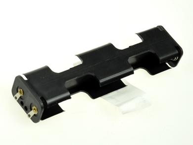 Battery holder; S122; 4xR6(AA); for soldering; container; black; R6 AA