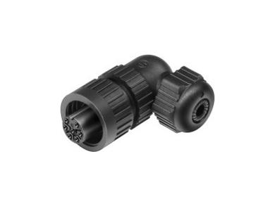 Socket; CA6WLD; 934131100; 7 ways; angled 90°; solder; 0,75mm2; 6-12mm; for cable; IP67; black; 10A; 250V; Hirschmann; RoHS