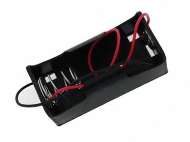 Battery holder; BC2; 1xR14(C); with cable; container; black; RoHS; R14 C
