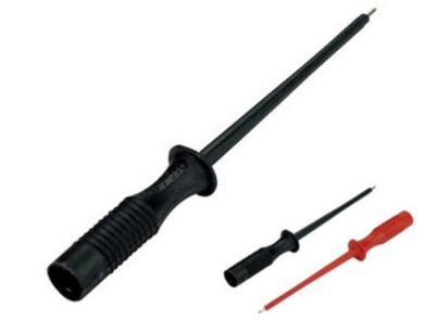 Test probe; MPS-1 973531100; black; 1mm; pluggable (2mm banana socket); 1A; 60V; 86mm; stainless steel; PE; Hirschmann; RoHS