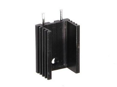 Heatsink; DY-CI/2; with 2 solder pins; with hole; blackened; 20mm; U; 15mm; 10mm