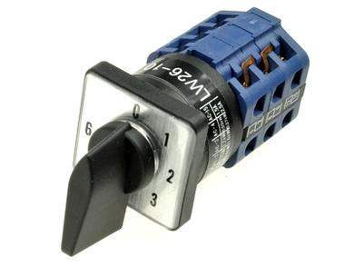 Switch; cam; rotary; LW26-10-M0-F/1P 0-6; 7 positions; OFF-6xON; 45°; bistable; panel mounting; 1 way; 3 layers; screw; 10A; 440V AC; black; 8mm; 30x30mm; 46mm; Howo; RoHS