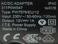 Power Supply; plug; ZSI12V1A; 12V DC; 1A; straight 2,5/5,5mm; black