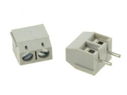 Terminal block; XY301V-2P-G; AK301; 2 ways; R=5,00mm; 10mm; 16A; 300V; through hole; straight; square hole; slot screw; screw; horizontal; 1,5mm2; grey; Xinya; RoHS